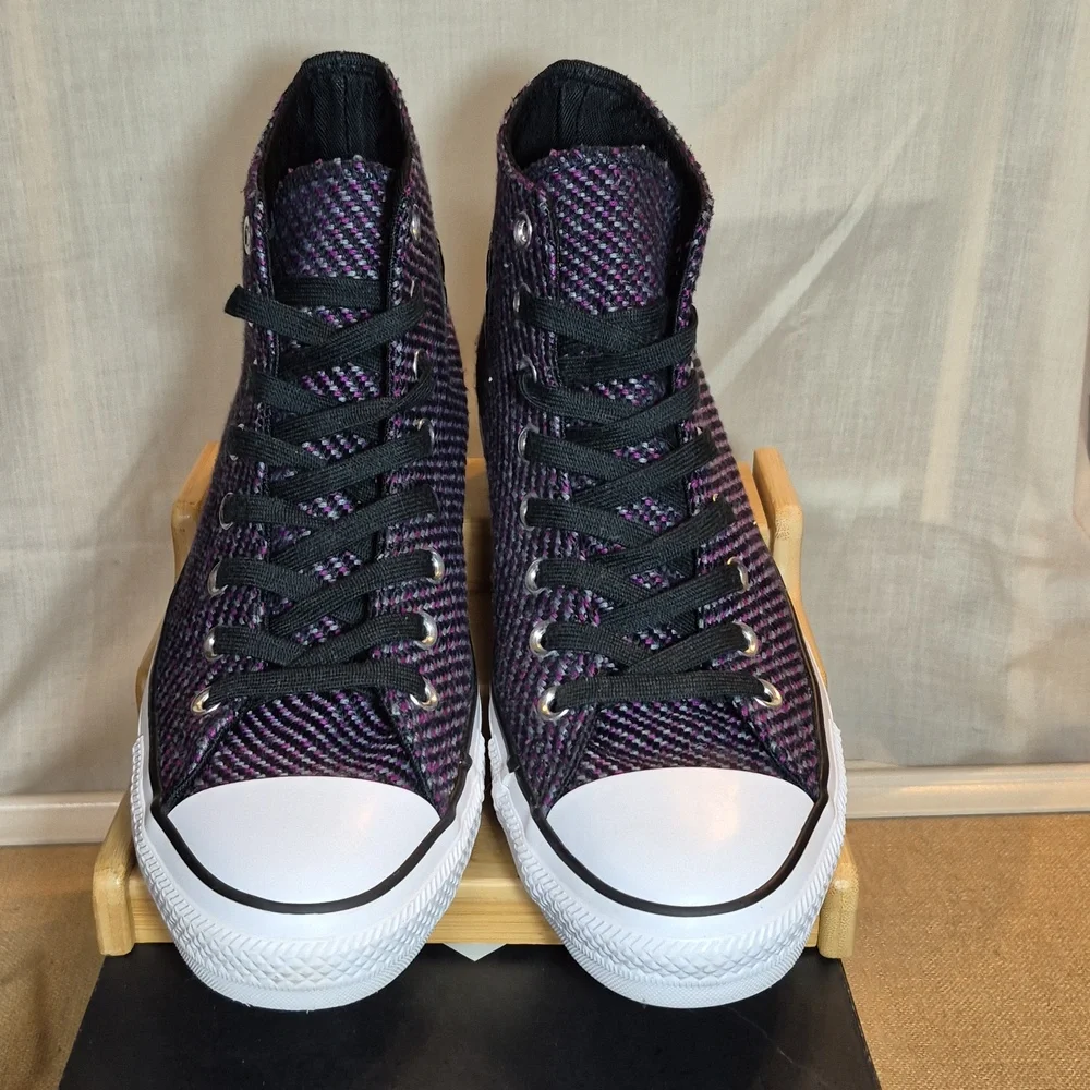 Converse Chuck Taylor All Star HI •Womens 10•Black-Icon Violet-Cool Grey - Picture 2 of 10